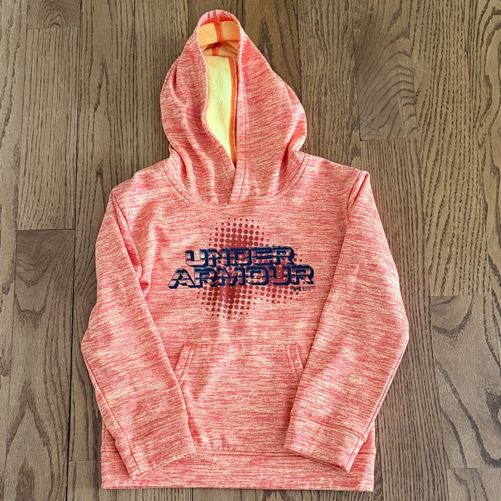 Under Armour Boys Orange DriFit Performance Material Hoodie
